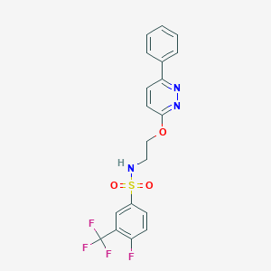 molecular formula C19H15F4N3O3S B11243051 4-fluoro-N-(2-((6-phenylpyridazin-3-yl)oxy)ethyl)-3-(trifluoromethyl)benzenesulfonamide 