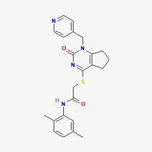 molecular formula C23H24N4O2S B11243169 N-(2,5-dimethylphenyl)-2-((2-oxo-1-(pyridin-4-ylmethyl)-2,5,6,7-tetrahydro-1H-cyclopenta[d]pyrimidin-4-yl)thio)acetamide 