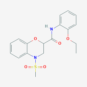 molecular formula C18H20N2O5S B11243276 N-(2-ethoxyphenyl)-4-(methylsulfonyl)-3,4-dihydro-2H-1,4-benzoxazine-2-carboxamide 