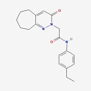 molecular formula C19H23N3O2 B11243283 N-(4-ethylphenyl)-2-(3-oxo-3,5,6,7,8,9-hexahydro-2H-cyclohepta[c]pyridazin-2-yl)acetamide 