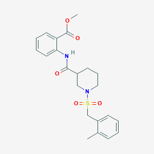 molecular formula C22H26N2O5S B11243400 Methyl 2-[({1-[(2-methylbenzyl)sulfonyl]piperidin-3-yl}carbonyl)amino]benzoate 