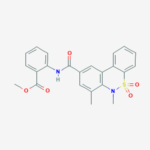 molecular formula C23H20N2O5S B11243406 methyl 2-{[(6,7-dimethyl-5,5-dioxido-6H-dibenzo[c,e][1,2]thiazin-9-yl)carbonyl]amino}benzoate 