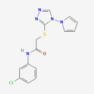 molecular formula C14H12ClN5OS B11243419 N-(3-chlorophenyl)-2-{[4-(1H-pyrrol-1-yl)-4H-1,2,4-triazol-3-yl]sulfanyl}acetamide 