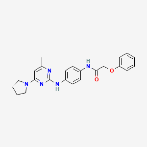 molecular formula C23H25N5O2 B11243890 N-(4-{[4-Methyl-6-(pyrrolidin-1-YL)pyrimidin-2-YL]amino}phenyl)-2-phenoxyacetamide 
