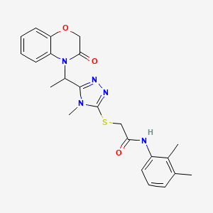 molecular formula C23H25N5O3S B11244037 N-(2,3-dimethylphenyl)-2-({4-methyl-5-[1-(3-oxo-2,3-dihydro-4H-1,4-benzoxazin-4-yl)ethyl]-4H-1,2,4-triazol-3-yl}sulfanyl)acetamide 