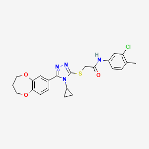 molecular formula C23H23ClN4O3S B11244065 N-(3-chloro-4-methylphenyl)-2-{[4-cyclopropyl-5-(3,4-dihydro-2H-1,5-benzodioxepin-7-yl)-4H-1,2,4-triazol-3-yl]sulfanyl}acetamide 