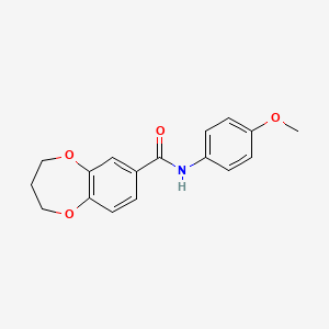 molecular formula C17H17NO4 B11244226 N-(4-methoxyphenyl)-3,4-dihydro-2H-1,5-benzodioxepine-7-carboxamide 