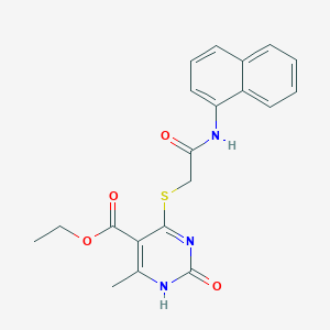 molecular formula C20H19N3O4S B11244421 ethyl 6-methyl-4-[2-(naphthalen-1-ylamino)-2-oxoethyl]sulfanyl-2-oxo-1H-pyrimidine-5-carboxylate 