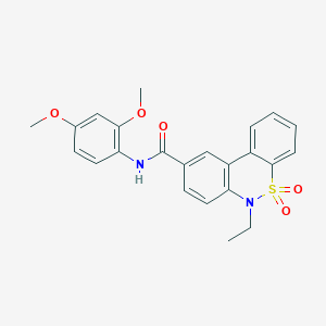 molecular formula C23H22N2O5S B11244669 N-(2,4-dimethoxyphenyl)-6-ethyl-6H-dibenzo[c,e][1,2]thiazine-9-carboxamide 5,5-dioxide 
