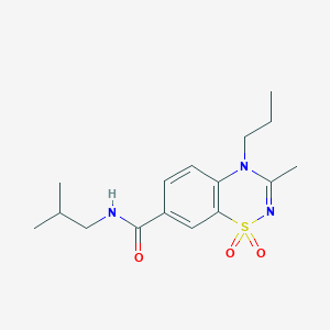 molecular formula C16H23N3O3S B11244727 N-isobutyl-3-methyl-4-propyl-4H-1,2,4-benzothiadiazine-7-carboxamide 1,1-dioxide 