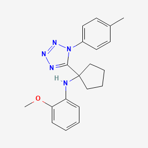molecular formula C20H23N5O B11245110 2-methoxy-N-{1-[1-(4-methylphenyl)-1H-tetrazol-5-yl]cyclopentyl}aniline 