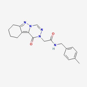 molecular formula C19H21N5O2 B11245167 N-(4-methylbenzyl)-2-(1-oxo-7,8,9,10-tetrahydro-[1,2,4]triazino[4,5-b]indazol-2(1H)-yl)acetamide 