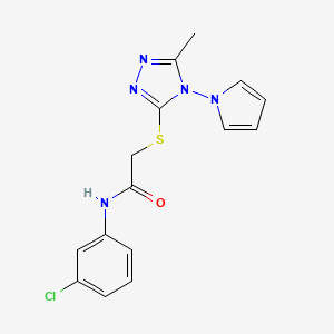 molecular formula C15H14ClN5OS B11245216 N-(3-chlorophenyl)-2-{[5-methyl-4-(1H-pyrrol-1-yl)-4H-1,2,4-triazol-3-yl]sulfanyl}acetamide 