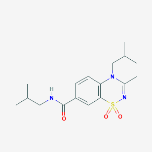 molecular formula C17H25N3O3S B11245358 N,4-diisobutyl-3-methyl-4H-1,2,4-benzothiadiazine-7-carboxamide 1,1-dioxide 
