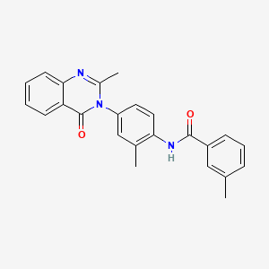 molecular formula C24H21N3O2 B11245383 3-methyl-N-(2-methyl-4-(2-methyl-4-oxoquinazolin-3(4H)-yl)phenyl)benzamide 