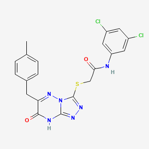 molecular formula C20H16Cl2N6O2S B11245472 N-(3,5-dichlorophenyl)-2-{[6-(4-methylbenzyl)-7-oxo-7,8-dihydro[1,2,4]triazolo[4,3-b][1,2,4]triazin-3-yl]sulfanyl}acetamide 
