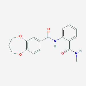 molecular formula C18H18N2O4 B11245602 N-[2-(methylcarbamoyl)phenyl]-3,4-dihydro-2H-1,5-benzodioxepine-7-carboxamide 