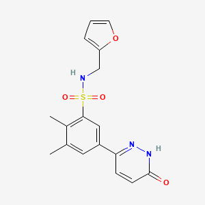 molecular formula C17H17N3O4S B11245736 N-(furan-2-ylmethyl)-2,3-dimethyl-5-(6-oxo-1,6-dihydropyridazin-3-yl)benzenesulfonamide 