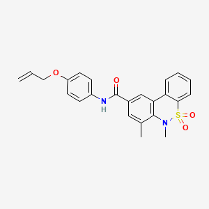 molecular formula C24H22N2O4S B11245744 N-[4-(allyloxy)phenyl]-6,7-dimethyl-6H-dibenzo[c,e][1,2]thiazine-9-carboxamide 5,5-dioxide 