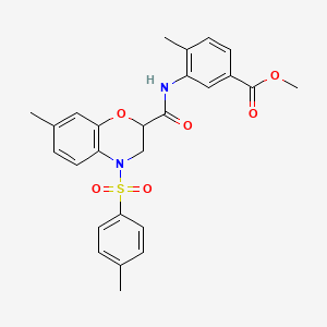 molecular formula C26H26N2O6S B11245904 methyl 4-methyl-3-[({7-methyl-4-[(4-methylphenyl)sulfonyl]-3,4-dihydro-2H-1,4-benzoxazin-2-yl}carbonyl)amino]benzoate 
