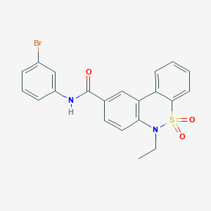 molecular formula C21H17BrN2O3S B11245917 N-(3-bromophenyl)-6-ethyl-6H-dibenzo[c,e][1,2]thiazine-9-carboxamide 5,5-dioxide 