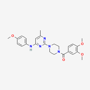 molecular formula C25H29N5O4 B11246054 2-[4-(3,4-dimethoxybenzoyl)piperazin-1-yl]-N-(4-methoxyphenyl)-6-methylpyrimidin-4-amine 