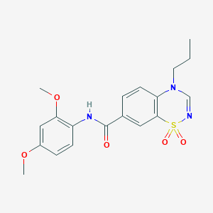 molecular formula C19H21N3O5S B11246084 N-(2,4-dimethoxyphenyl)-4-propyl-4H-1,2,4-benzothiadiazine-7-carboxamide 1,1-dioxide 