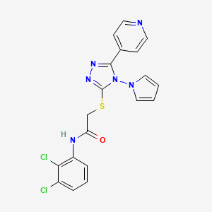 molecular formula C19H14Cl2N6OS B11246205 N-(2,3-dichlorophenyl)-2-{[5-(pyridin-4-yl)-4-(1H-pyrrol-1-yl)-4H-1,2,4-triazol-3-yl]sulfanyl}acetamide 