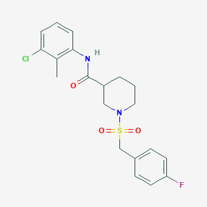 molecular formula C20H22ClFN2O3S B11246469 N-(3-chloro-2-methylphenyl)-1-[(4-fluorobenzyl)sulfonyl]piperidine-3-carboxamide 