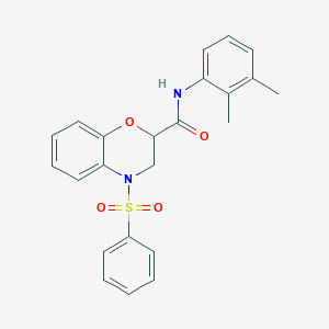 molecular formula C23H22N2O4S B11246491 N-(2,3-dimethylphenyl)-4-(phenylsulfonyl)-3,4-dihydro-2H-1,4-benzoxazine-2-carboxamide 