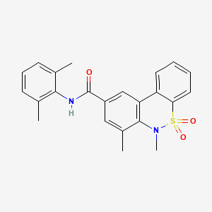 molecular formula C23H22N2O3S B11246591 N-(2,6-dimethylphenyl)-6,7-dimethyl-6H-dibenzo[c,e][1,2]thiazine-9-carboxamide 5,5-dioxide 