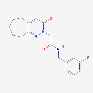 molecular formula C18H20FN3O2 B11246626 N-(3-fluorobenzyl)-2-(3-oxo-3,5,6,7,8,9-hexahydro-2H-cyclohepta[c]pyridazin-2-yl)acetamide 