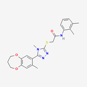 molecular formula C23H26N4O3S B11246702 N-(2,3-dimethylphenyl)-2-{[4-methyl-5-(8-methyl-3,4-dihydro-2H-1,5-benzodioxepin-7-yl)-4H-1,2,4-triazol-3-yl]sulfanyl}acetamide 