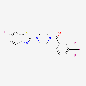 molecular formula C19H15F4N3OS B11246888 6-Fluoro-2-{4-[3-(trifluoromethyl)benzoyl]piperazin-1-yl}-1,3-benzothiazole 