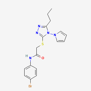 molecular formula C17H18BrN5OS B11247010 N-(4-bromophenyl)-2-{[5-propyl-4-(1H-pyrrol-1-yl)-4H-1,2,4-triazol-3-yl]sulfanyl}acetamide 