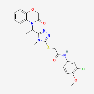 molecular formula C22H22ClN5O4S B11247115 N-(3-chloro-4-methoxyphenyl)-2-({4-methyl-5-[1-(3-oxo-2,3-dihydro-4H-1,4-benzoxazin-4-yl)ethyl]-4H-1,2,4-triazol-3-yl}sulfanyl)acetamide 
