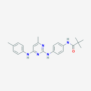 molecular formula C23H27N5O B11247175 2,2-dimethyl-N-[4-({4-methyl-6-[(4-methylphenyl)amino]pyrimidin-2-yl}amino)phenyl]propanamide 