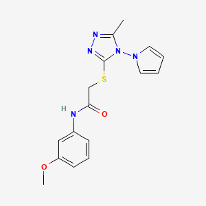 molecular formula C16H17N5O2S B11247211 N-(3-methoxyphenyl)-2-{[5-methyl-4-(1H-pyrrol-1-yl)-4H-1,2,4-triazol-3-yl]sulfanyl}acetamide 