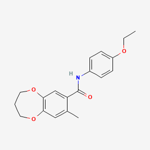 molecular formula C19H21NO4 B11247219 N-(4-ethoxyphenyl)-8-methyl-3,4-dihydro-2H-1,5-benzodioxepine-7-carboxamide 