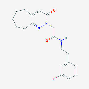 molecular formula C19H22FN3O2 B11247243 N-[2-(3-fluorophenyl)ethyl]-2-(3-oxo-3,5,6,7,8,9-hexahydro-2H-cyclohepta[c]pyridazin-2-yl)acetamide 