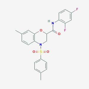 molecular formula C23H20F2N2O4S B11247303 N-(2,4-difluorophenyl)-7-methyl-4-[(4-methylphenyl)sulfonyl]-3,4-dihydro-2H-1,4-benzoxazine-2-carboxamide 