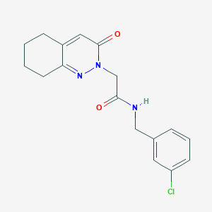 molecular formula C17H18ClN3O2 B11247461 N-(3-chlorobenzyl)-2-(3-oxo-5,6,7,8-tetrahydrocinnolin-2(3H)-yl)acetamide 