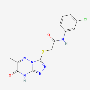 molecular formula C13H11ClN6O2S B11247546 N-(3-chlorophenyl)-2-[(6-methyl-7-oxo-7,8-dihydro[1,2,4]triazolo[4,3-b][1,2,4]triazin-3-yl)sulfanyl]acetamide 