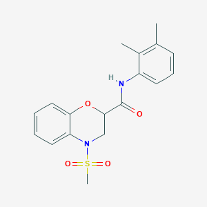 molecular formula C18H20N2O4S B11247593 N-(2,3-dimethylphenyl)-4-(methylsulfonyl)-3,4-dihydro-2H-1,4-benzoxazine-2-carboxamide 