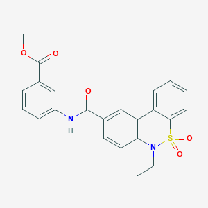 molecular formula C23H20N2O5S B11247737 methyl 3-{[(6-ethyl-5,5-dioxido-6H-dibenzo[c,e][1,2]thiazin-9-yl)carbonyl]amino}benzoate 