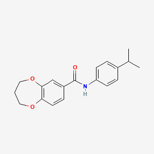 molecular formula C19H21NO3 B11247789 N-[4-(propan-2-yl)phenyl]-3,4-dihydro-2H-1,5-benzodioxepine-7-carboxamide 