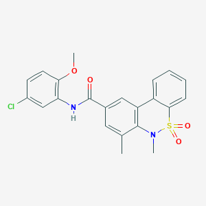 molecular formula C22H19ClN2O4S B11247858 N-(5-chloro-2-methoxyphenyl)-6,7-dimethyl-6H-dibenzo[c,e][1,2]thiazine-9-carboxamide 5,5-dioxide 