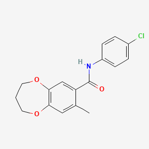 molecular formula C17H16ClNO3 B11247911 N-(4-chlorophenyl)-8-methyl-3,4-dihydro-2H-1,5-benzodioxepine-7-carboxamide 