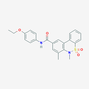 molecular formula C23H22N2O4S B11248179 N-(4-ethoxyphenyl)-6,7-dimethyl-6H-dibenzo[c,e][1,2]thiazine-9-carboxamide 5,5-dioxide 