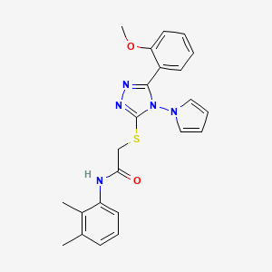 molecular formula C23H23N5O2S B11248245 N-(2,3-dimethylphenyl)-2-{[5-(2-methoxyphenyl)-4-(1H-pyrrol-1-yl)-4H-1,2,4-triazol-3-yl]sulfanyl}acetamide 